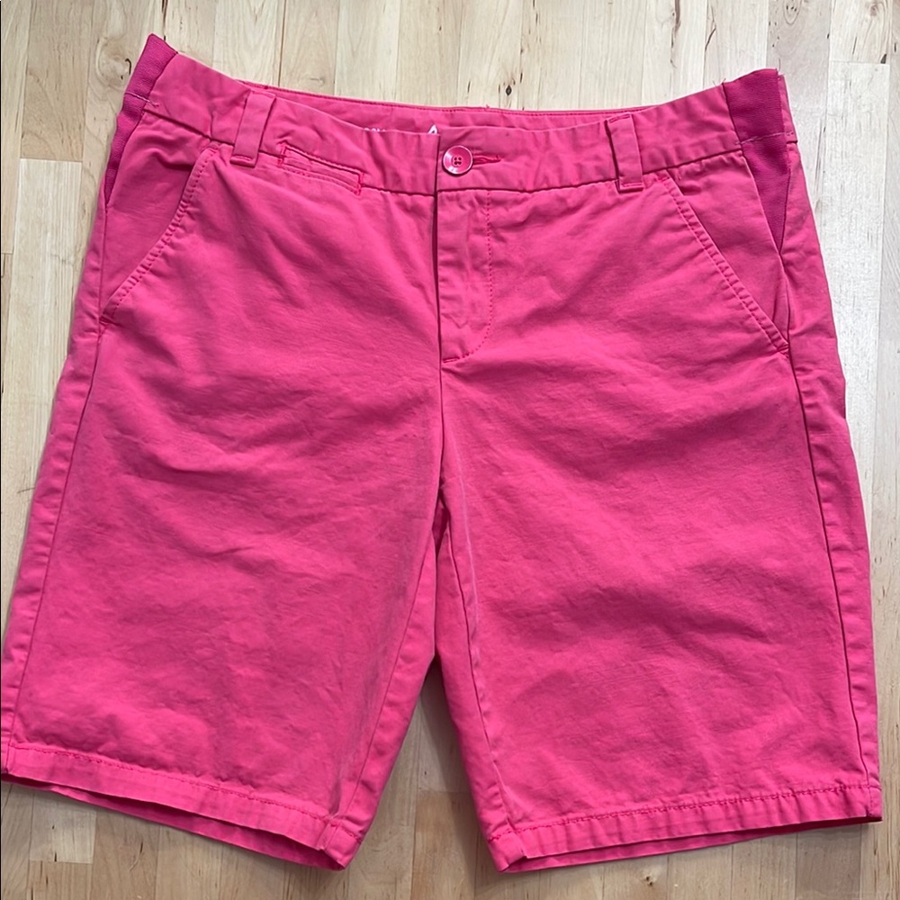 GAP BOYFRIEND ROLL-UP SHORTS KHAKIS WOMENS PINK BARBIECORE 100% COTTON RN54023